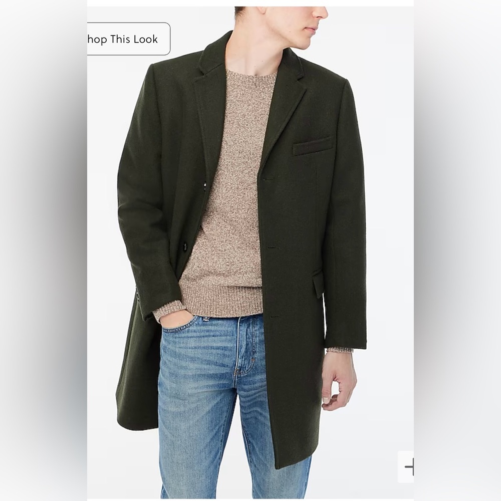 NWT J Crew Factory Thompson Topcoat, Olive 38